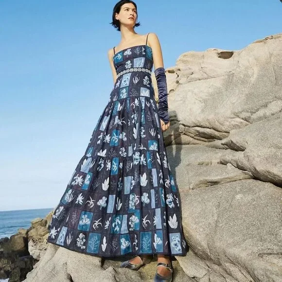 Agua by Agua Bendita Lima Algae Maxi Dress Size Small - Picture 4 of 12